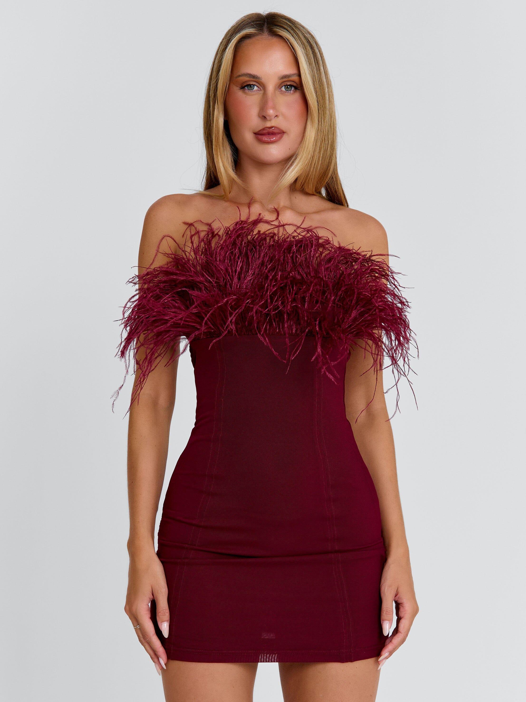 outcast santana mini dress burgundy Outcast Santana Mini Dress by Outcast Clothing