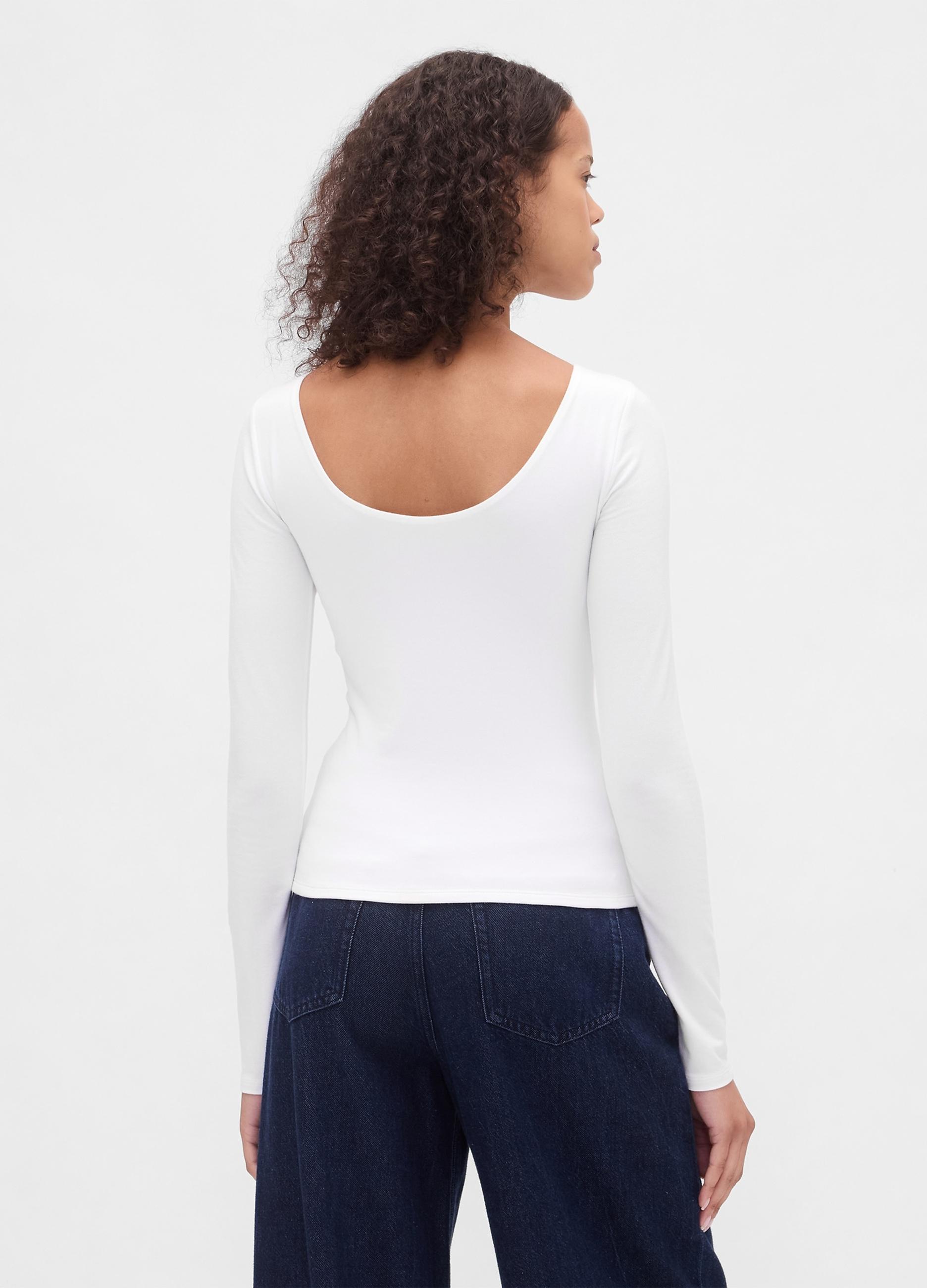 Gap Maglia Donna Manica Lunga Scollo A Barchetta - Morbido Top Essenziale, Lavabile In Lavatrice, Colore Vario, Taglie Forti - 2
