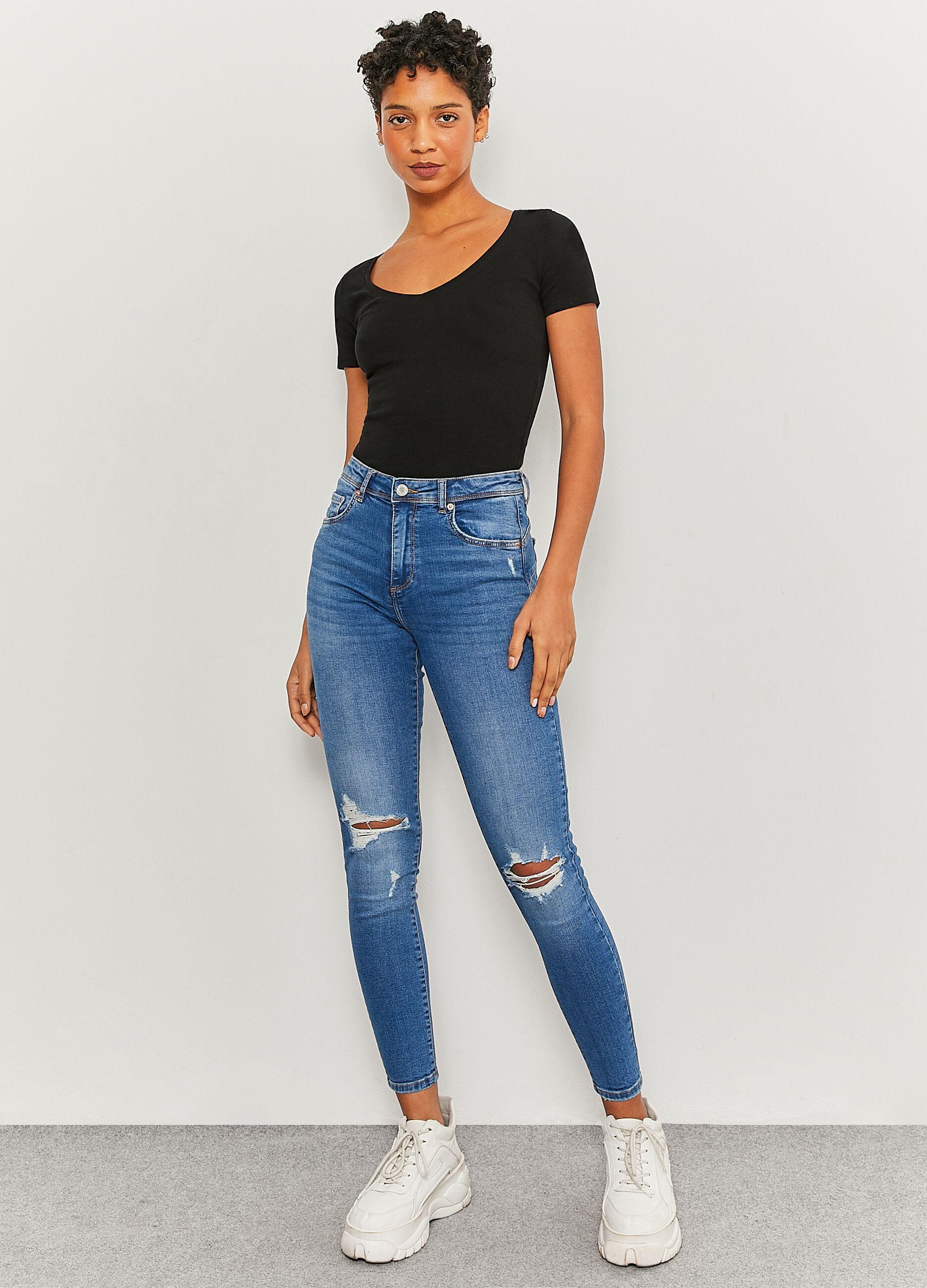 Jeans Push Up Effetto Distressed di Tally Weijl in Blu | Lyst