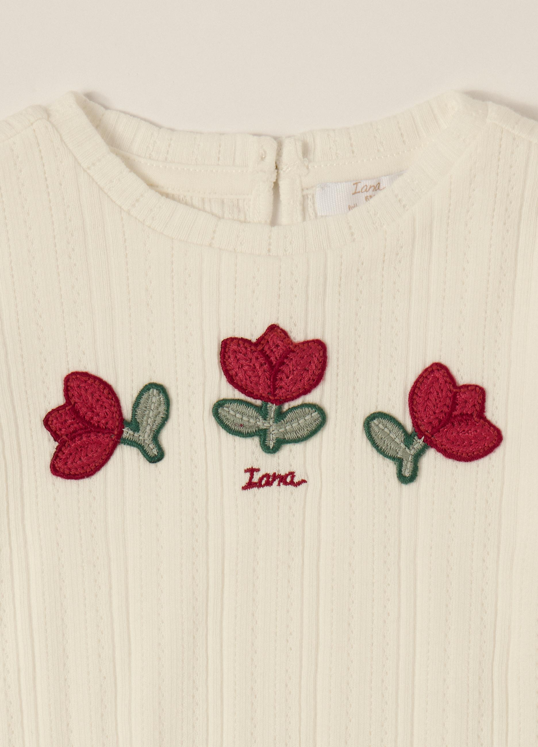 Maglia Bianca A Maniche Lunghe Per Neonata, Taglia di IANA in