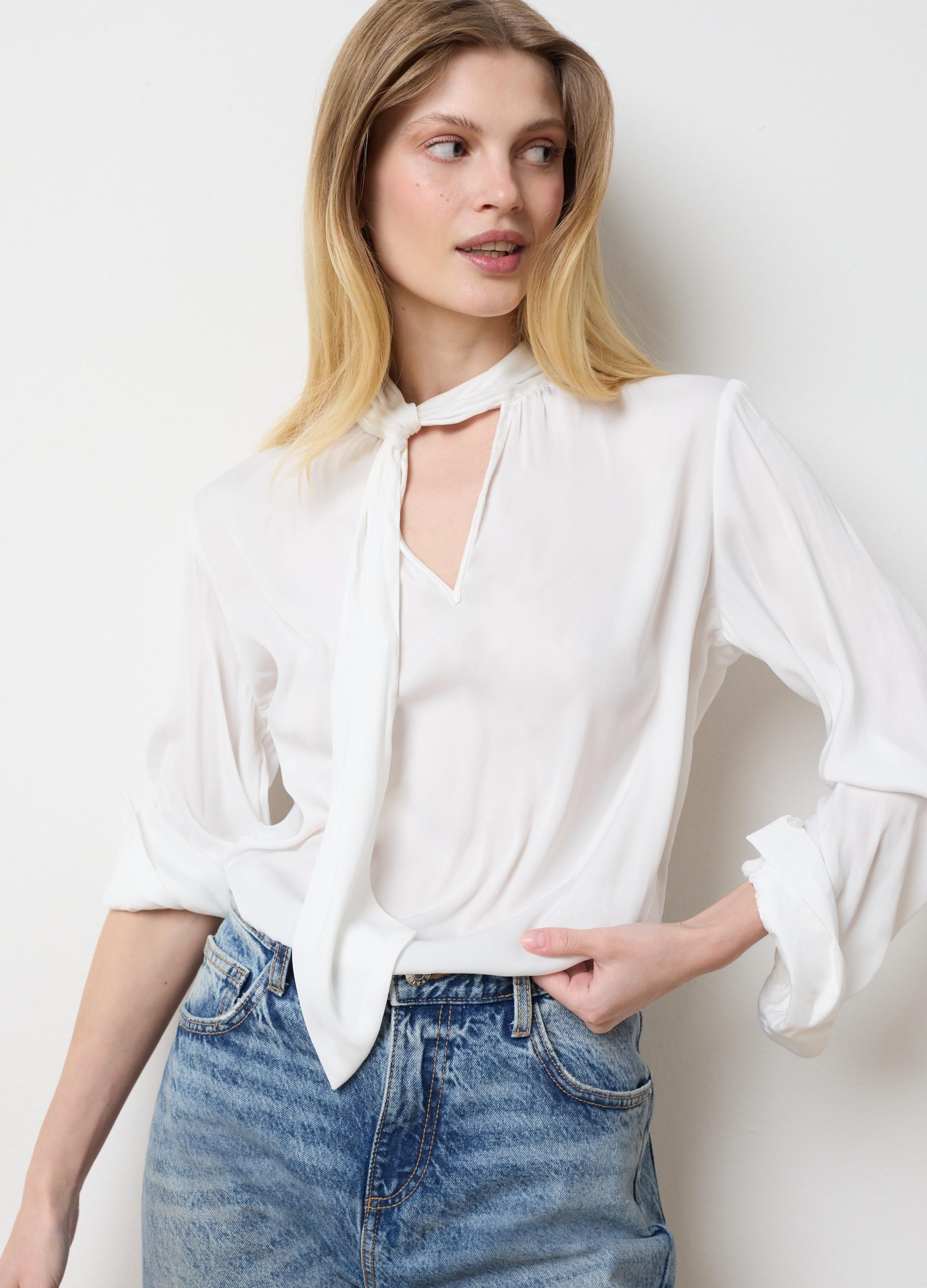 Blusa Oviesse Camicia Bianca Camicia In Viscosa Da Donna OVS