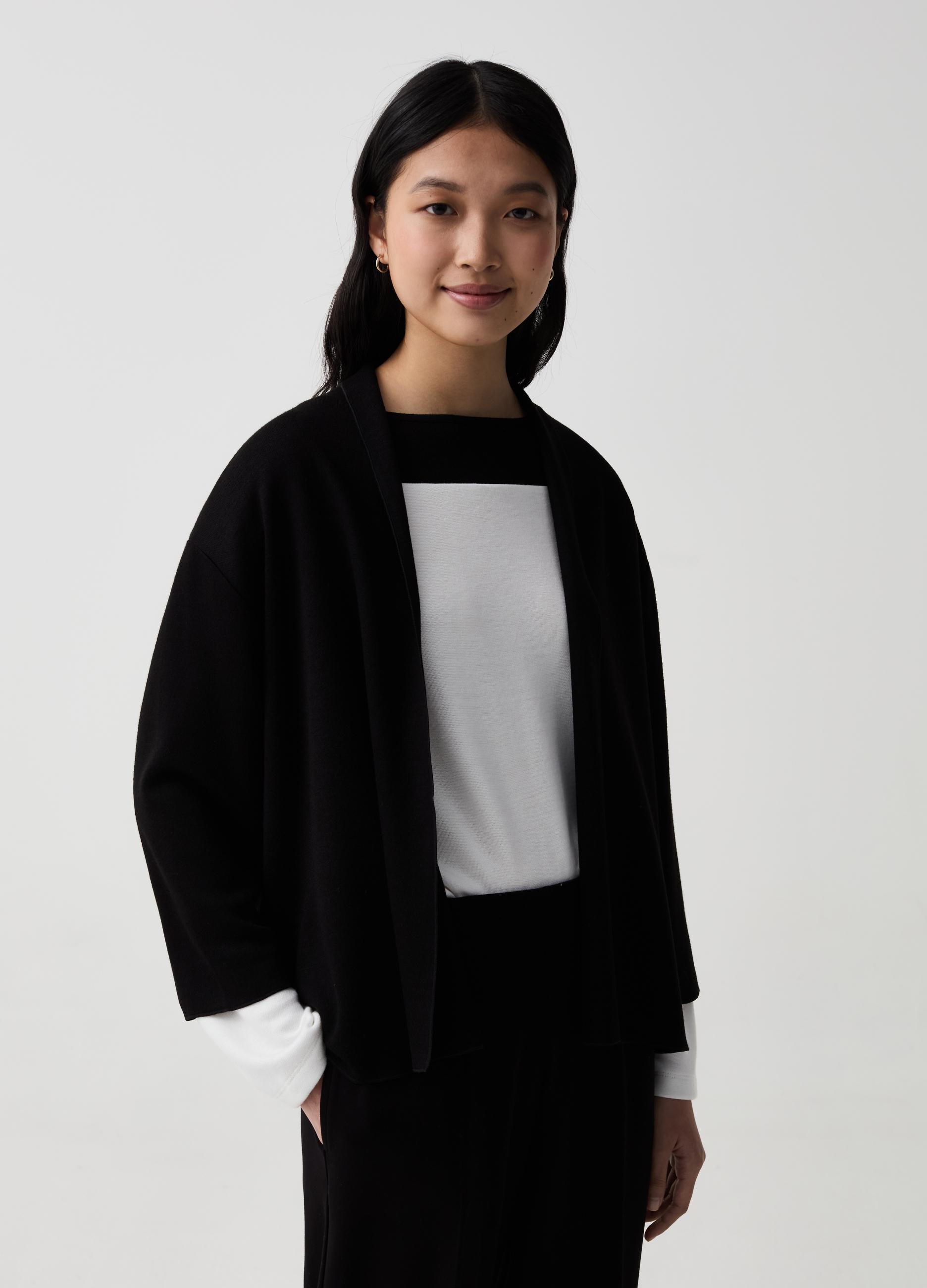 Cardigan Maglione Ciniglia Ovs Ovs Cardigan Aperto Oversize Con