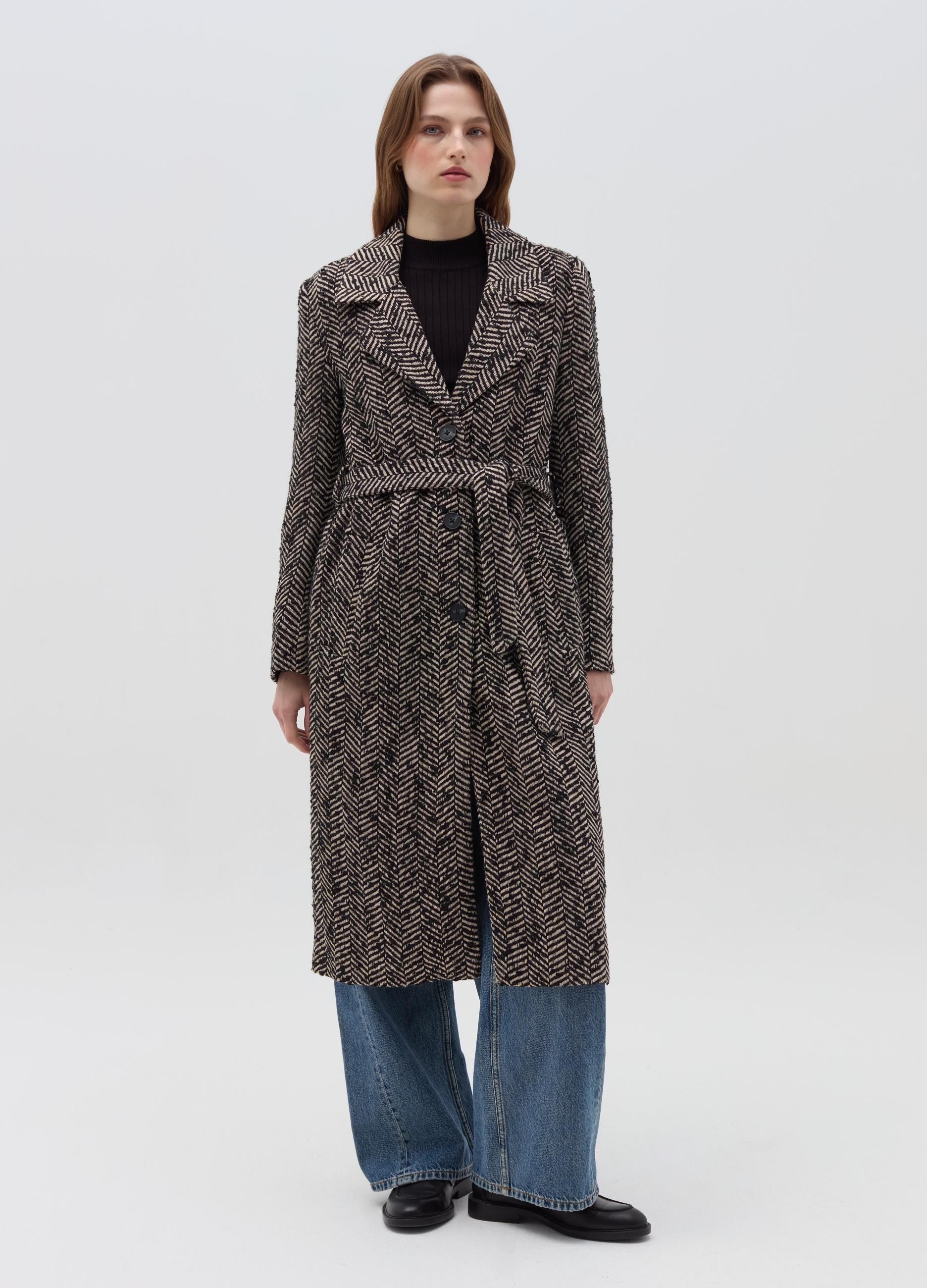 Cappotti Ovs Cappotto Pied De Poule Donna Cappotto Doppiopetto