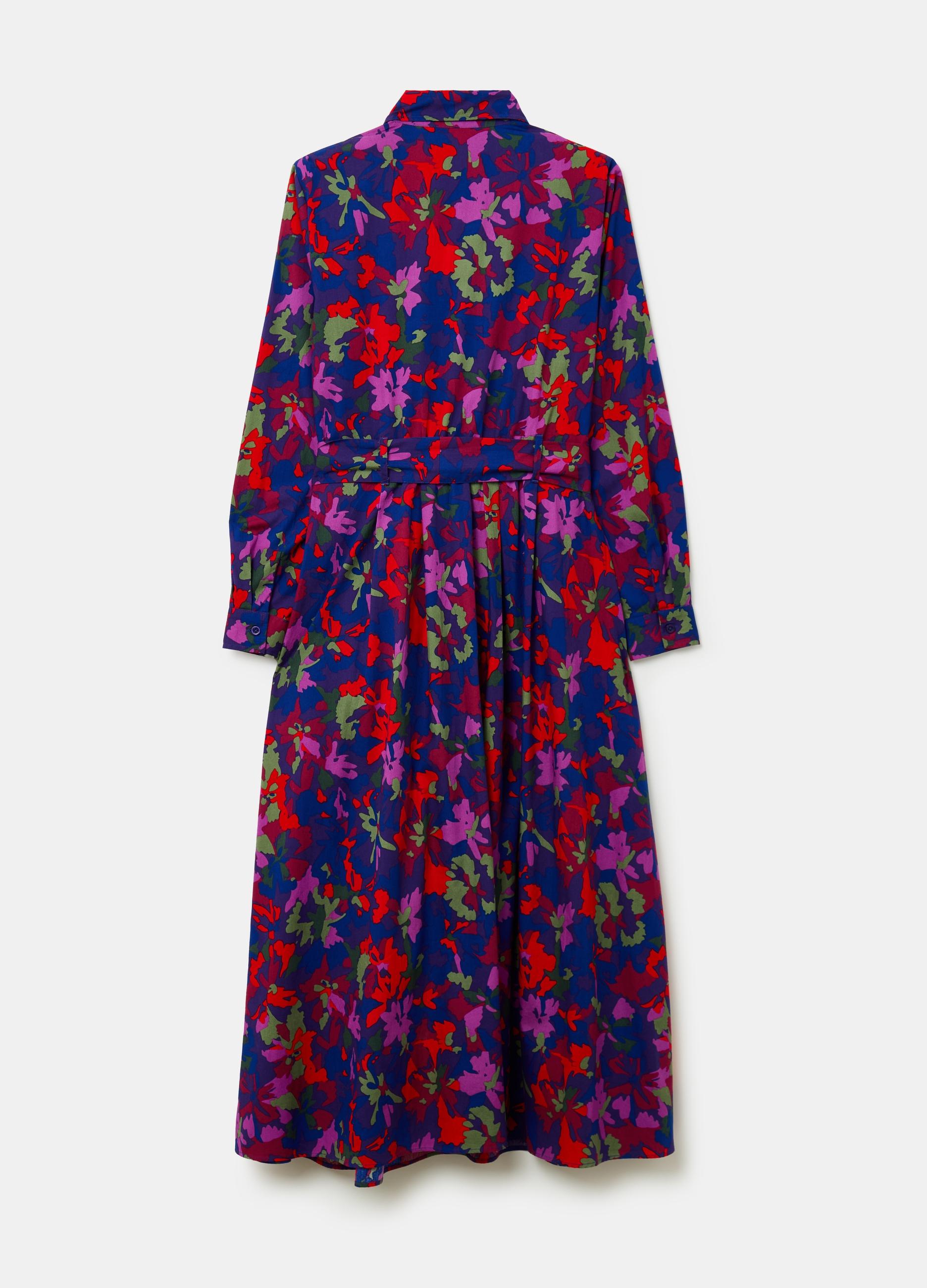 Floerns Abito Midi Donna Plus Size Con Stampa Floreale, Scollo Quadrato, Spalline Sottili, Aderente