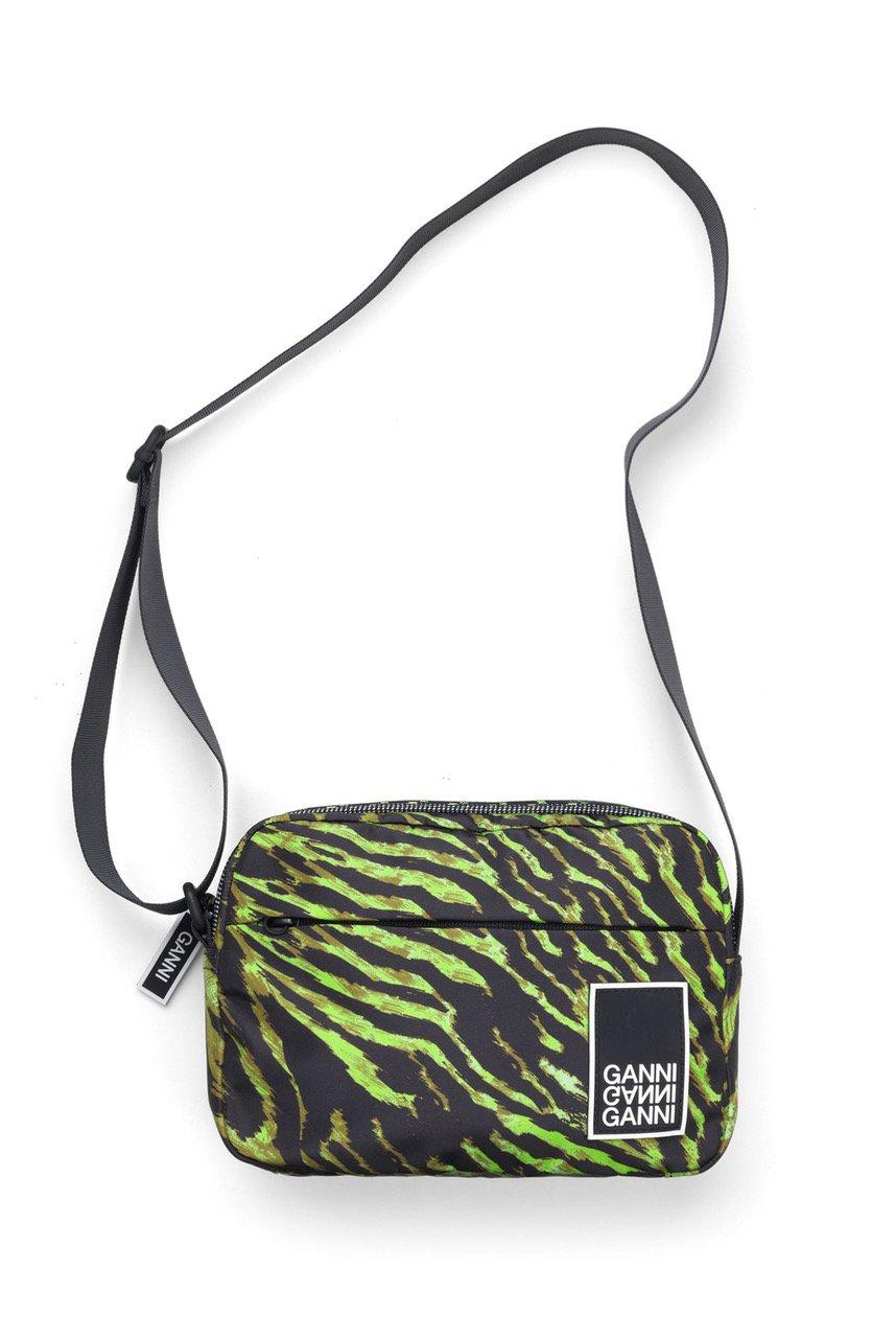 Ganni Rubber Tech Fabric Bag Lime Tiger in Green - Lyst