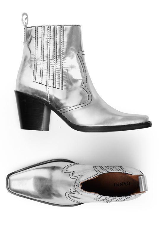 metallic western booties
