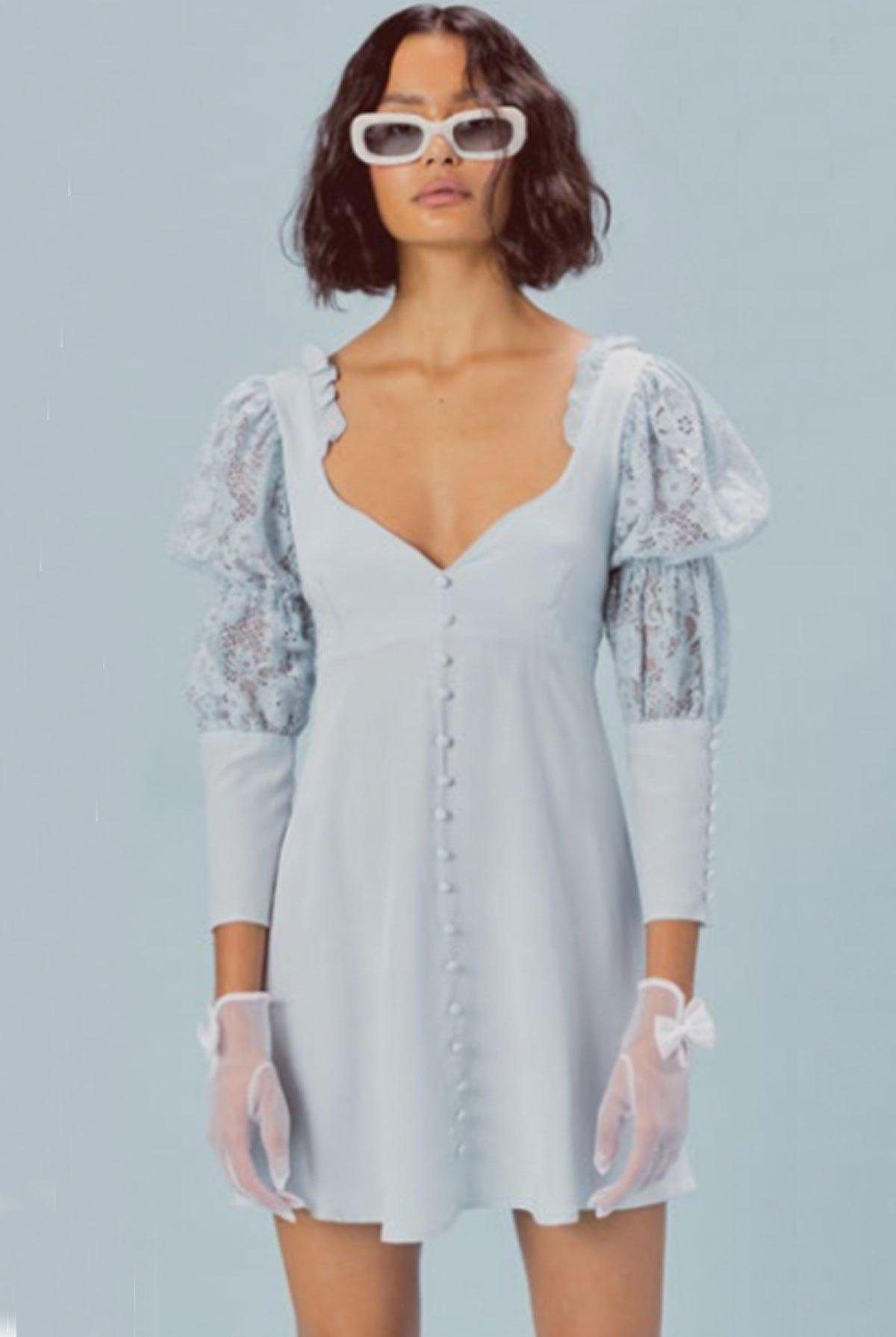 For Love Lemons Lace Emanuelle Swing Dress In Blue Lyst