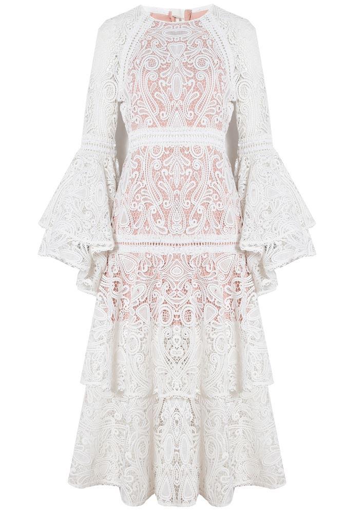 alexis white lace luxe dress