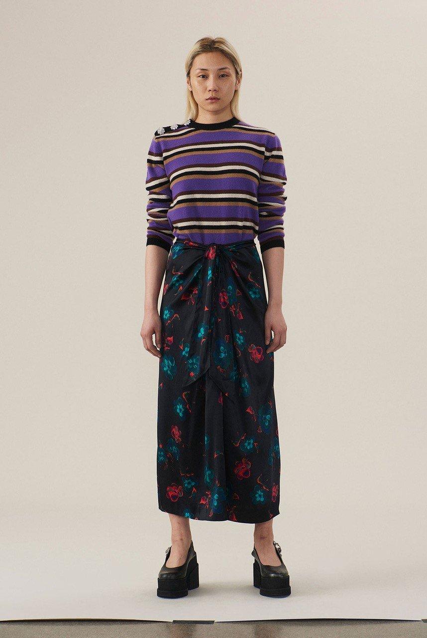 ganni silk skirt