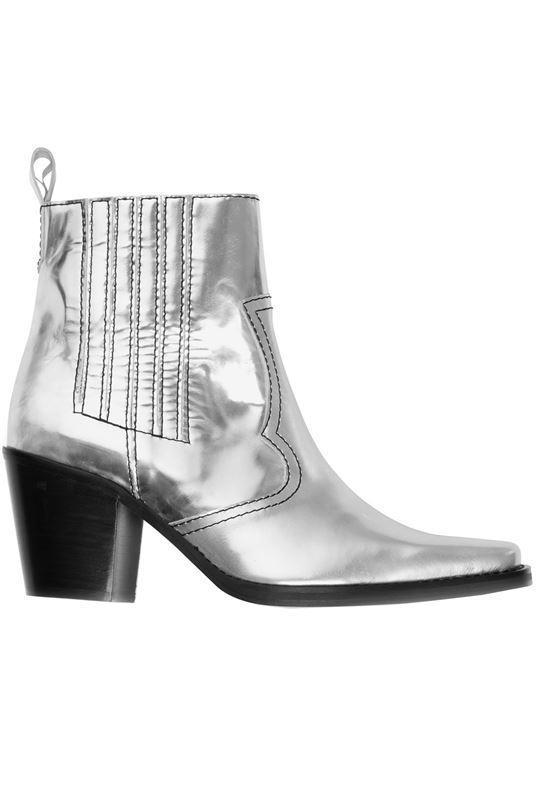 ganni silver boots