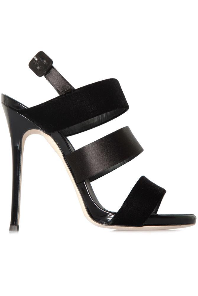 black velvet strappy heels