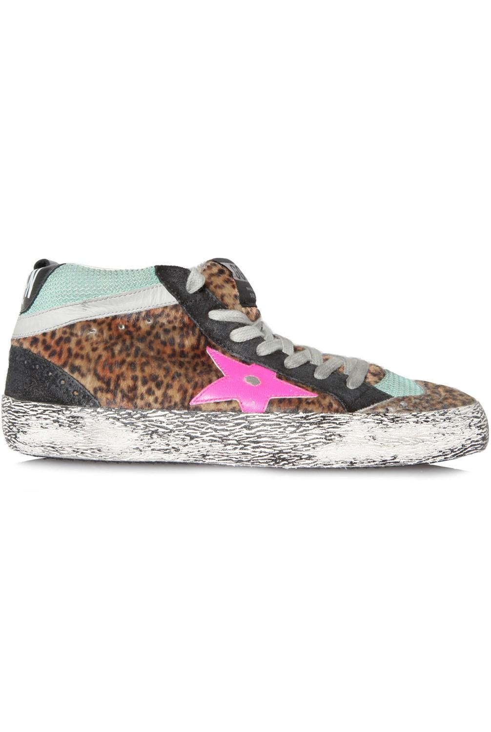 golden goose mid star leopard sneakers