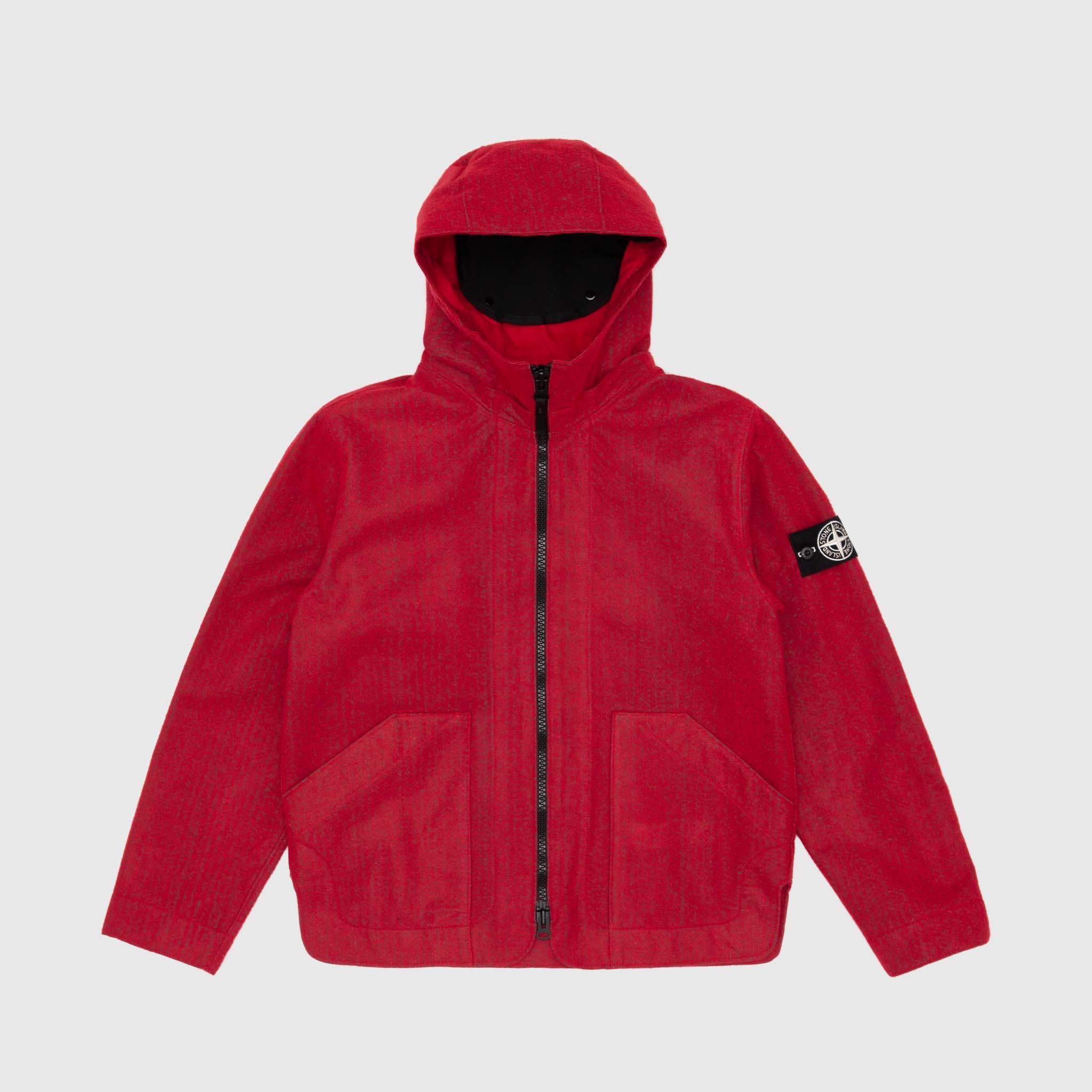 Stone Island Needle Punched Reflective Hooded Jacket in Red for Men | Lyst