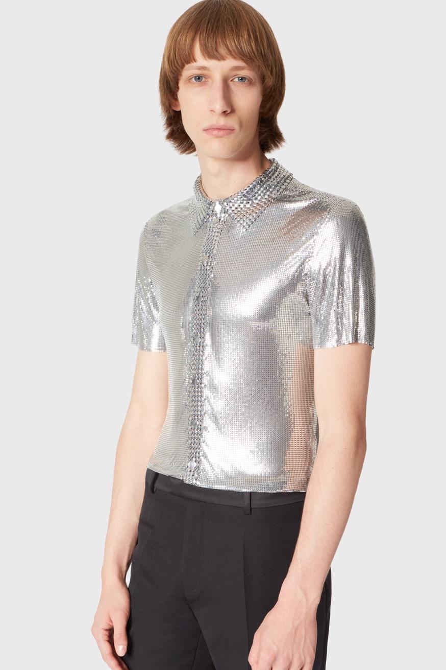 Paco Rabanne Mesh Shirt in Gray for Men 
