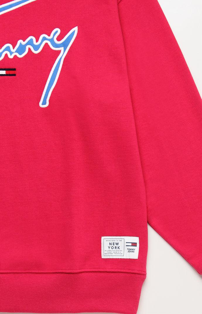 Tommy Hilfiger Denim Signature Crew Neck Sweatshirt in Pink (Red) for Men -  Lyst