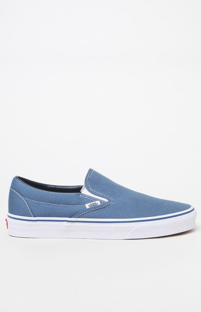 vans classic blue slip on