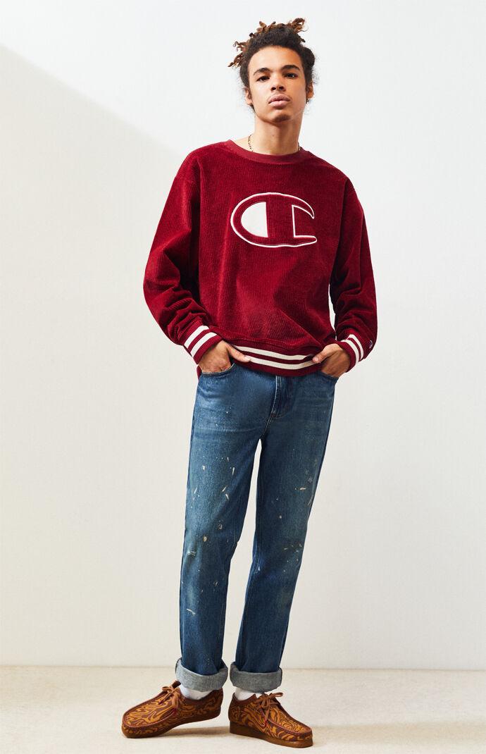 champion corduroy crew neck sweatshirt