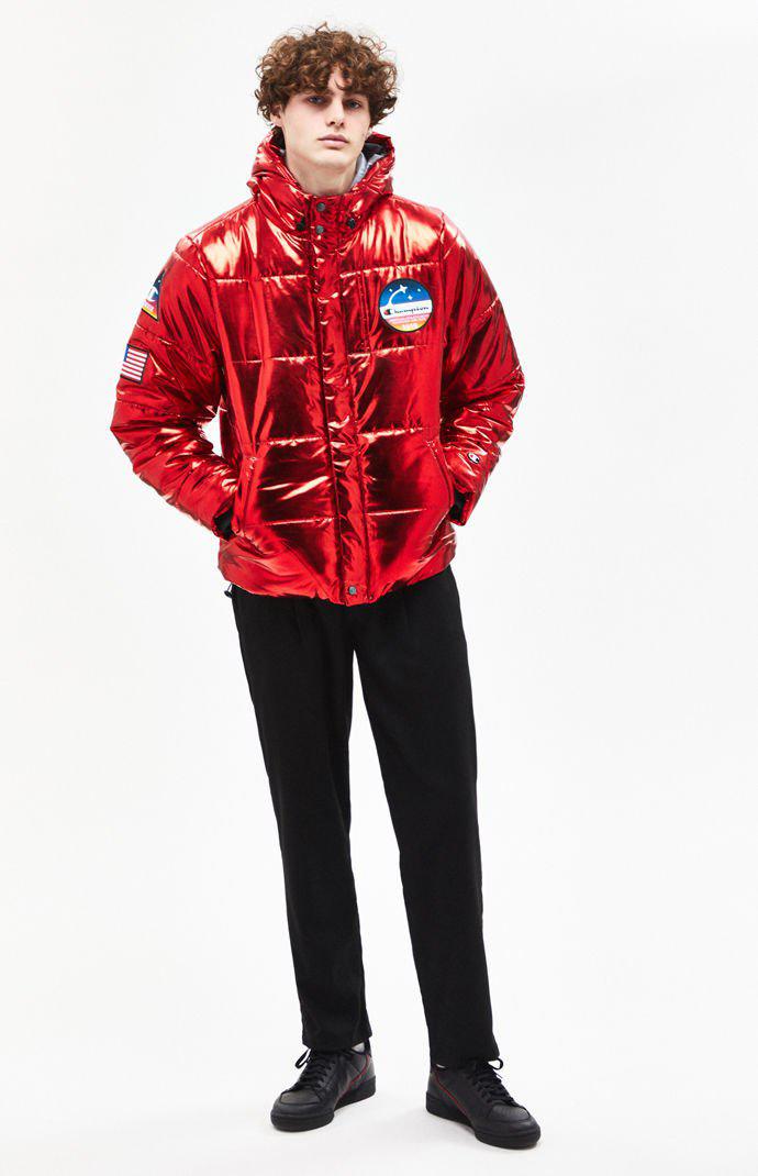 red metallic champion jacket