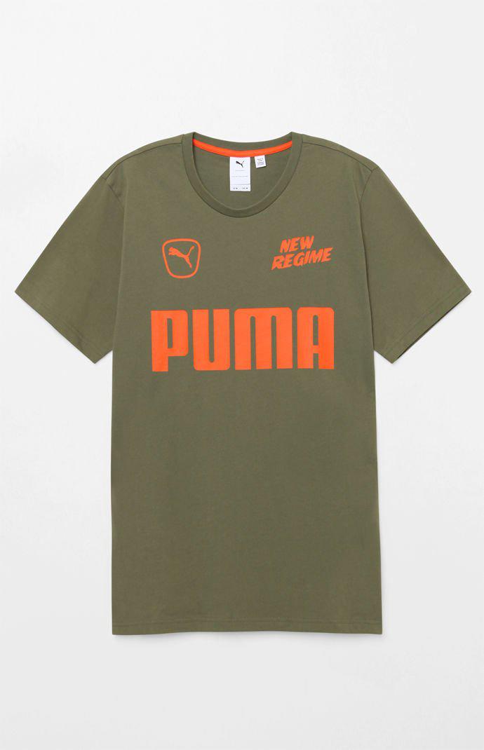 olive green puma shirt