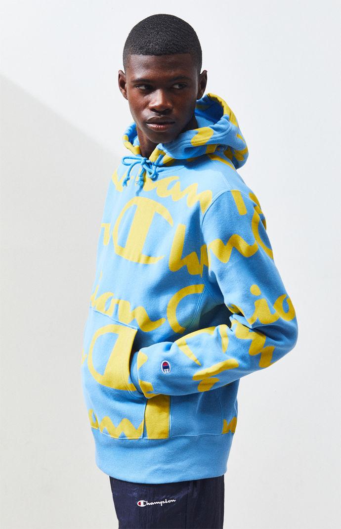 Champion All Sweatshirt Blue/Yellow (Blue) for Men - Lyst