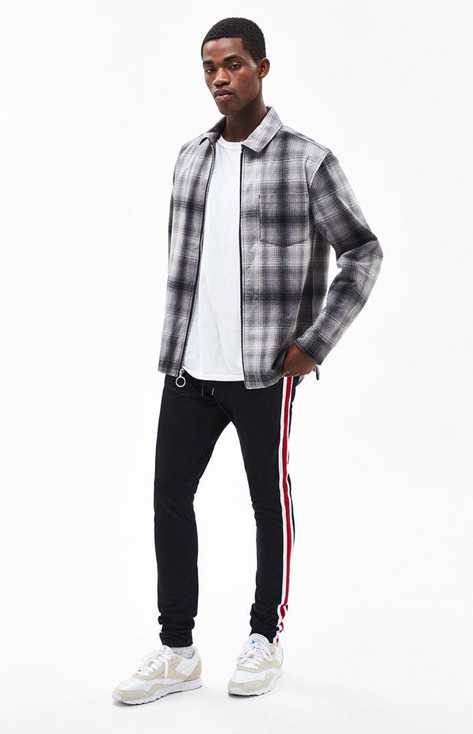 pacsun side stripe tricot black track pants