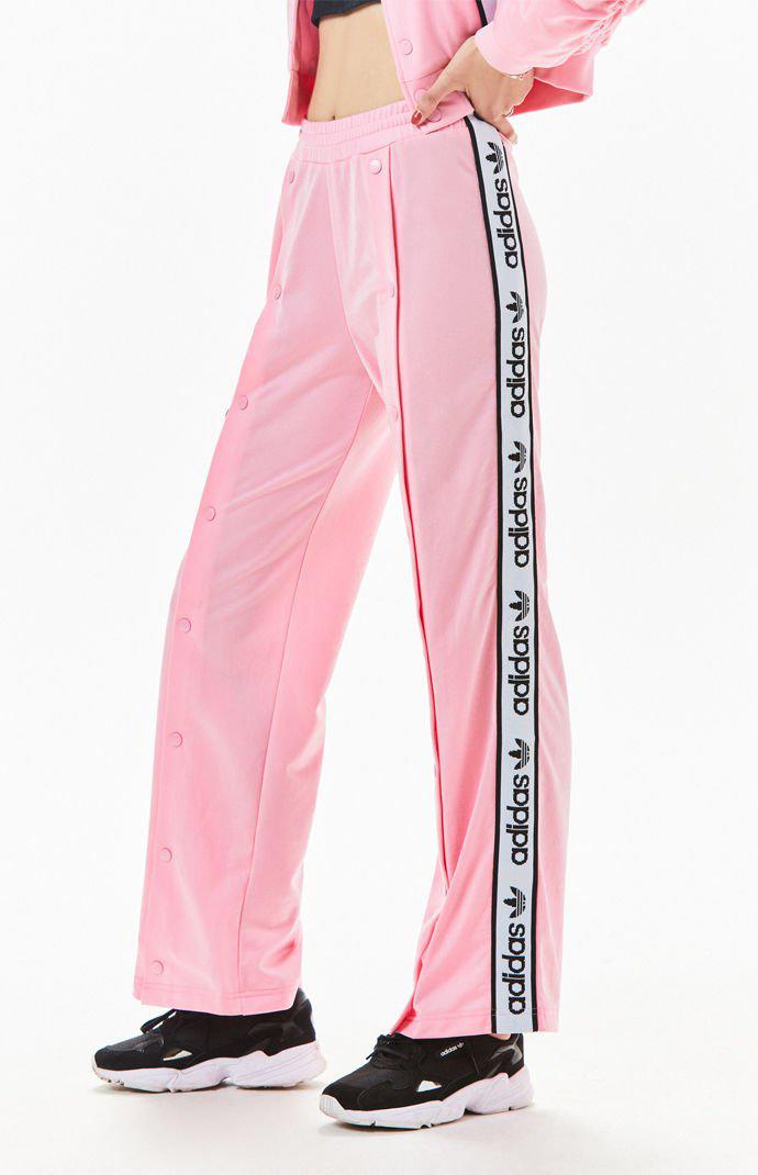 adidas Synthetic Pink Snap Pants - Lyst