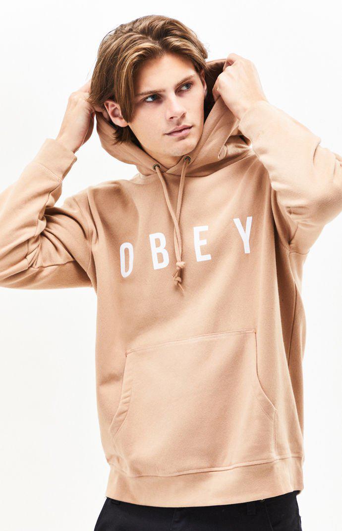 tan obey hoodie