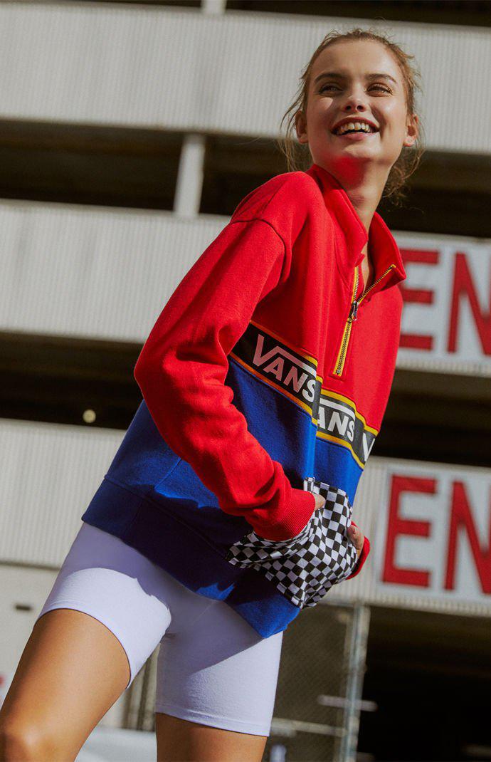 vans mix up half zip sweatshirt