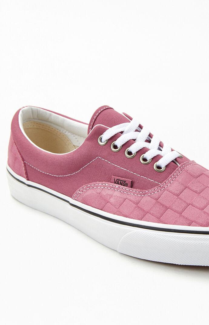 vans era checkerboard pink