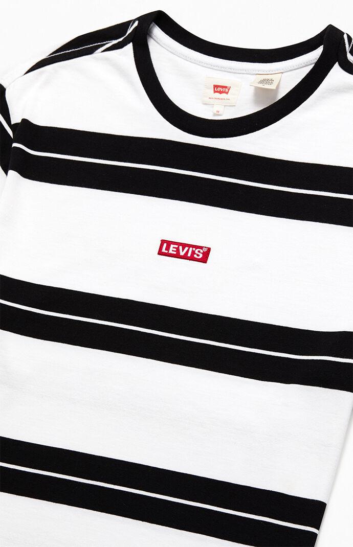 levi's black and white striped t shirt