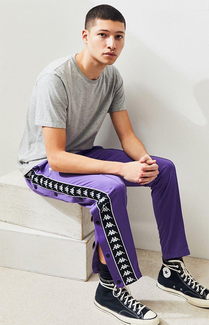 Kappa Synthetic Banda Astoria Snap Button Slim Track Pants in Purple for  Men | Lyst