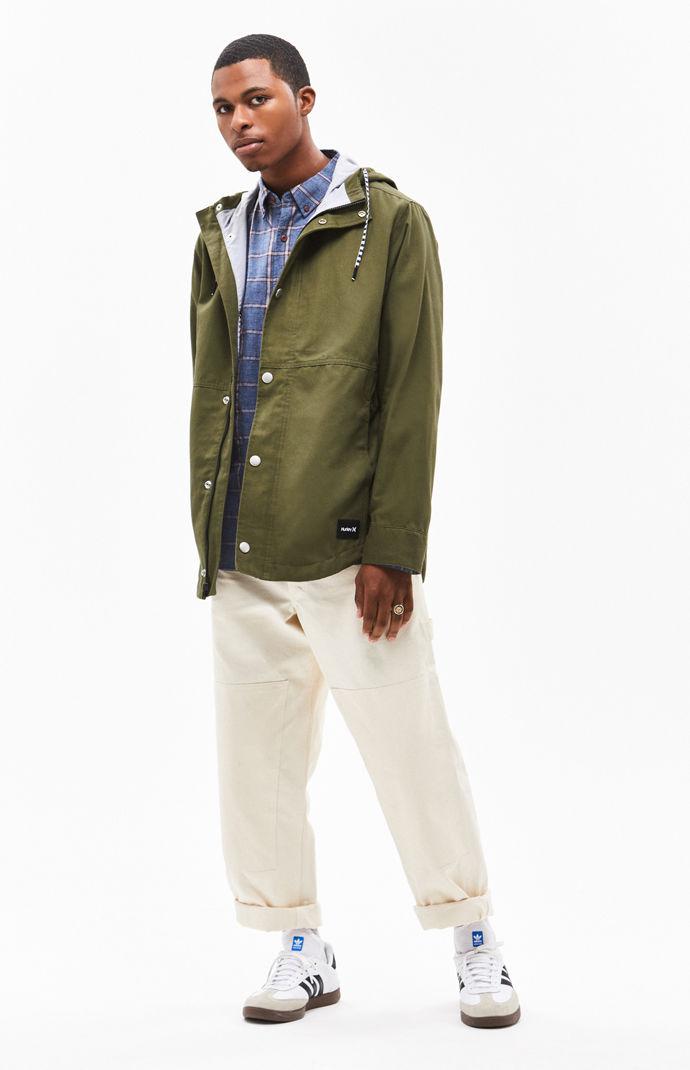 mens green mac jacket