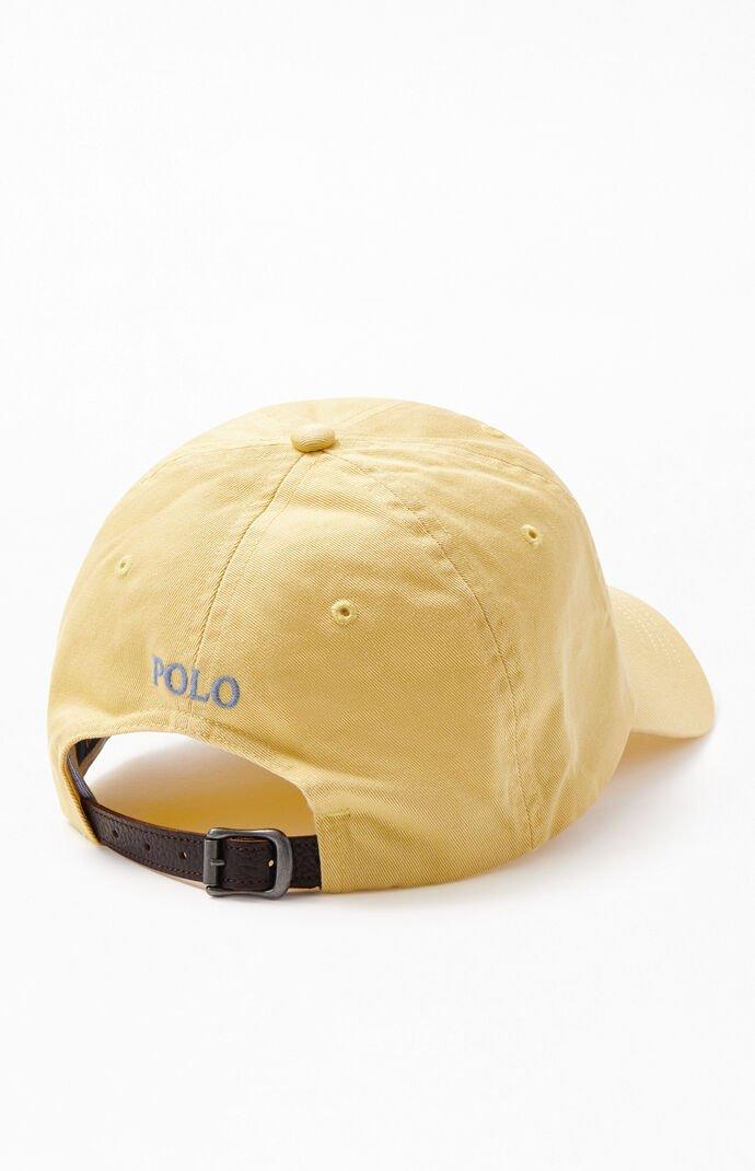 Polo Ralph Lauren Leather Yellow Cls Sport Strapback Dad Hat for 