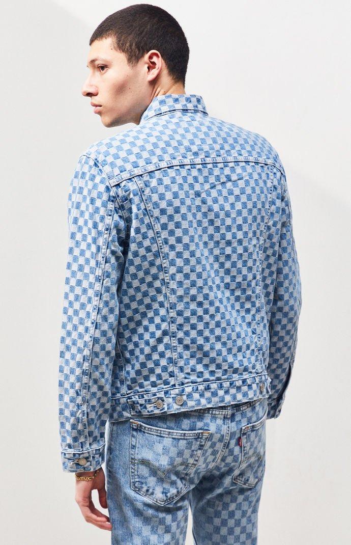 levi's checkered denim jacket