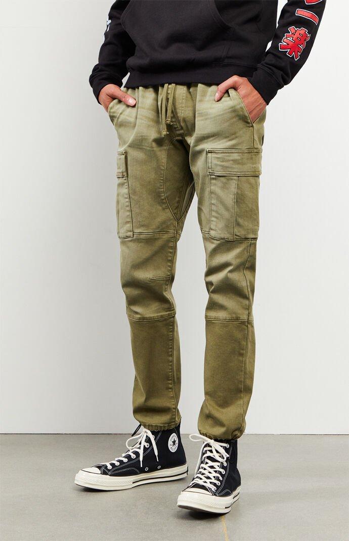 PacSun Cotton Utility Green Slim Fit Cargo Pants for Men - Lyst