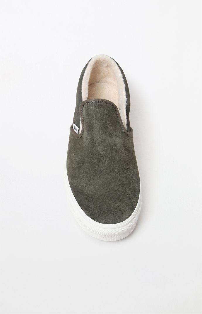 Vans Sherpa Suede Slip-on Shoes in Green for Men | Lyst