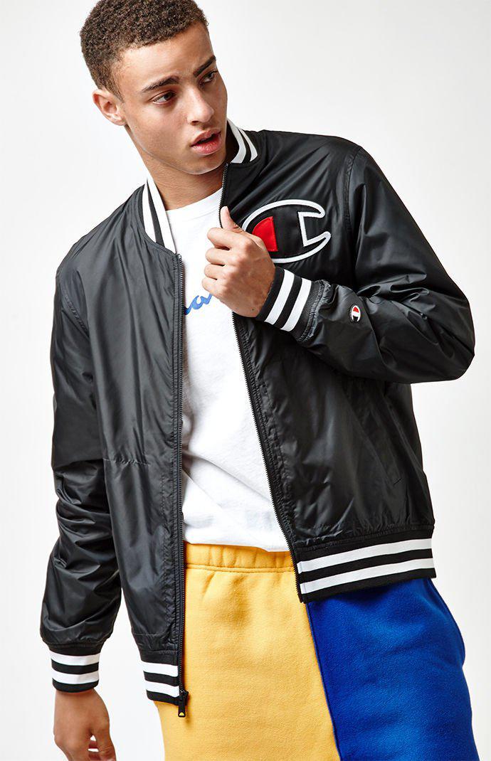 champion satin zip baseball jacket