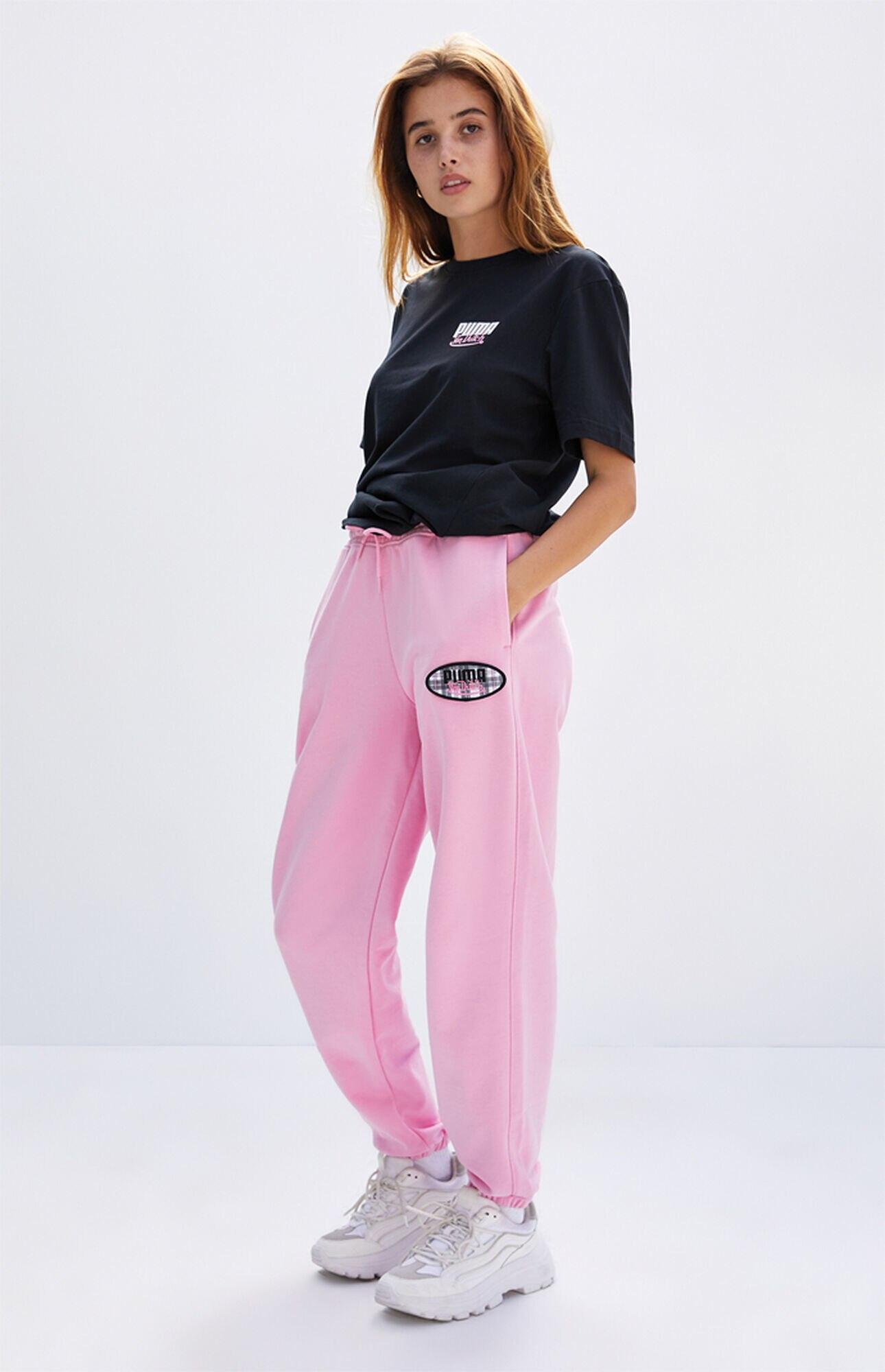 puma sweatpants pink