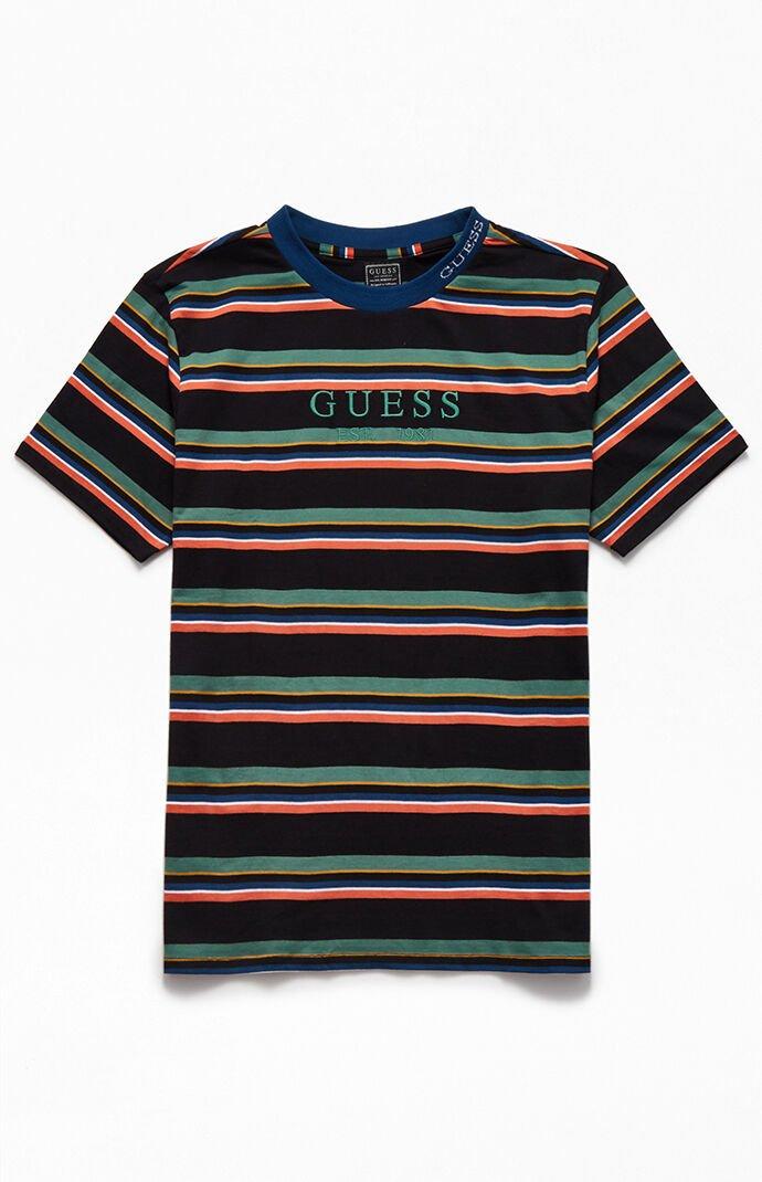 guess men's t shirt striped
