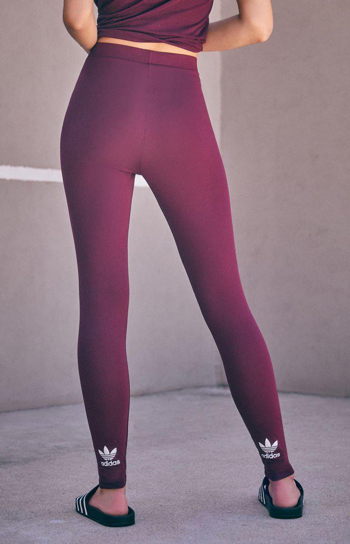 burgundy leggings adidas