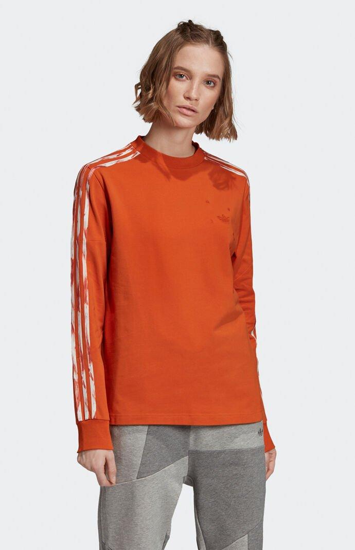adidas orange long sleeve shirt