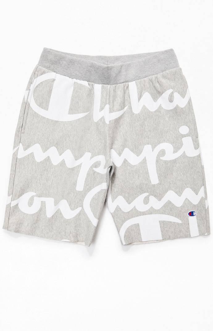 champion reverse weave cut off short aop