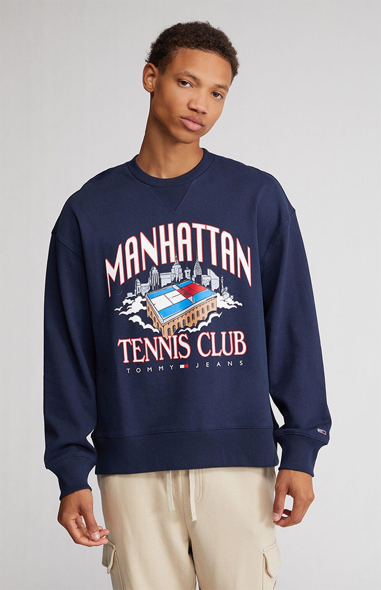 Tommy Hilfiger Relaxed Tennis Club Logo Crew Neck Sweatshirt in Blue for  Men | Lyst