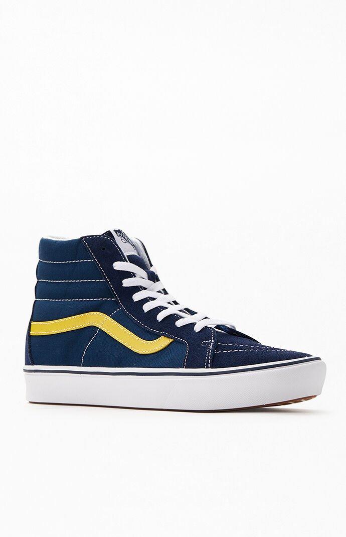 Vans Blue & Yellow Comfycush Sk8-hi Shoes for Men | Lyst