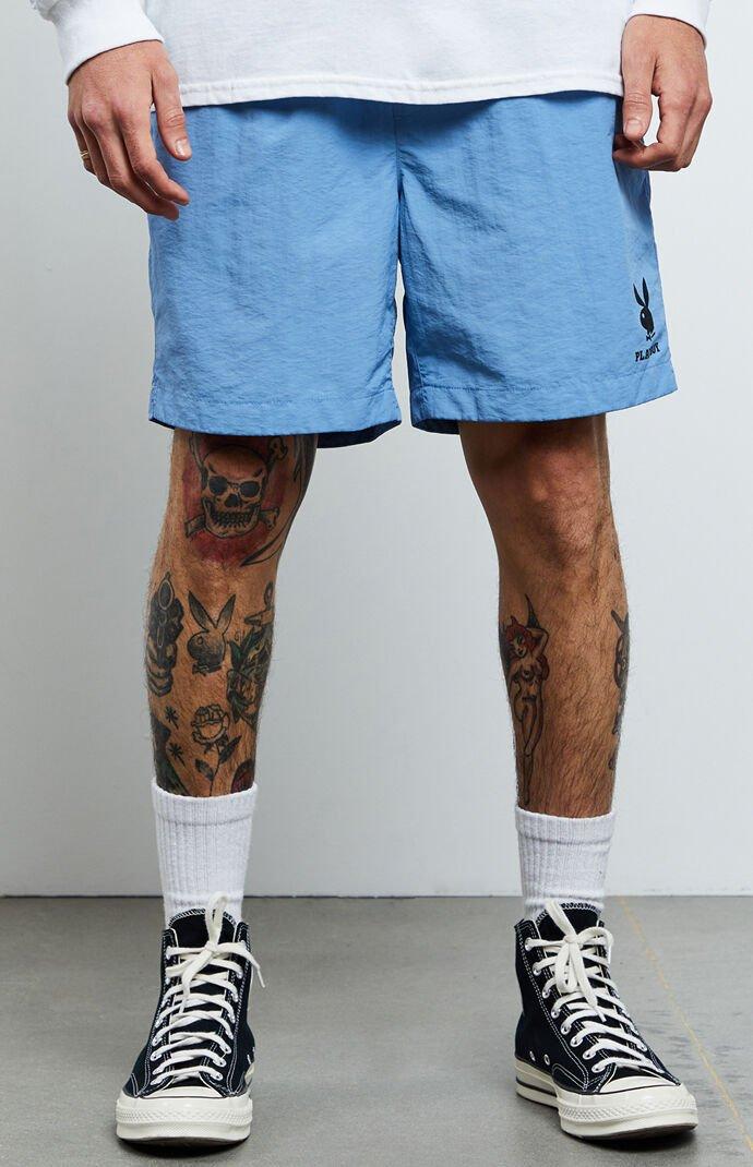 Blue playboy shorts Clearance
