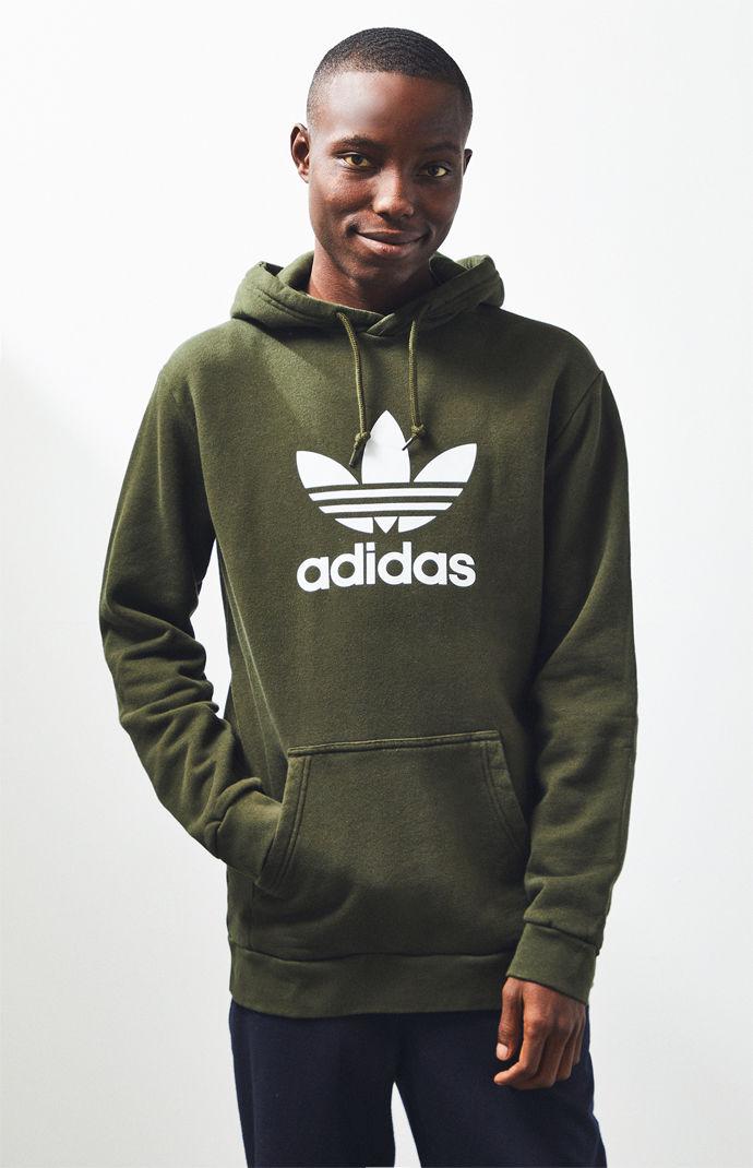 olive green adidas hoodie mens