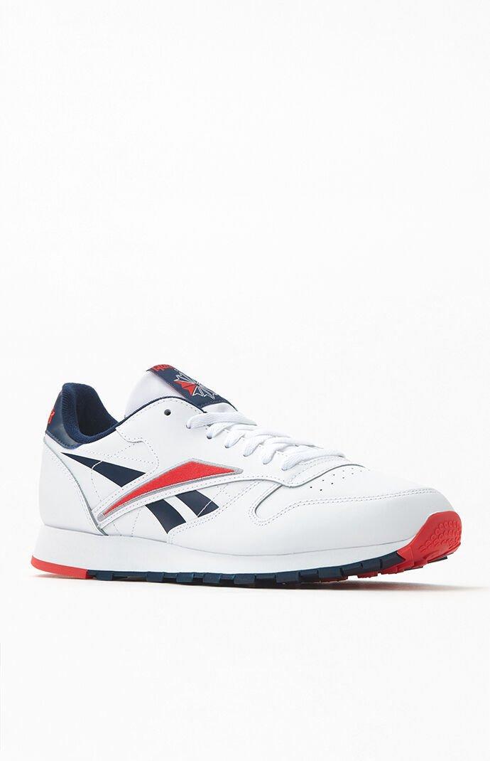 Reebok White Red & Navy Classic Leather Shoes for Men - Lyst