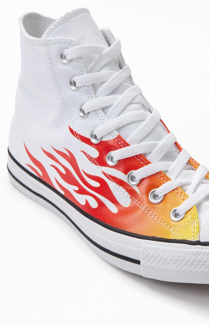 Download Converse Canvas White Chuck 70 Flame Print High Top Shoes ...