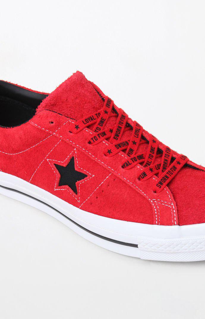 converse one star suede red