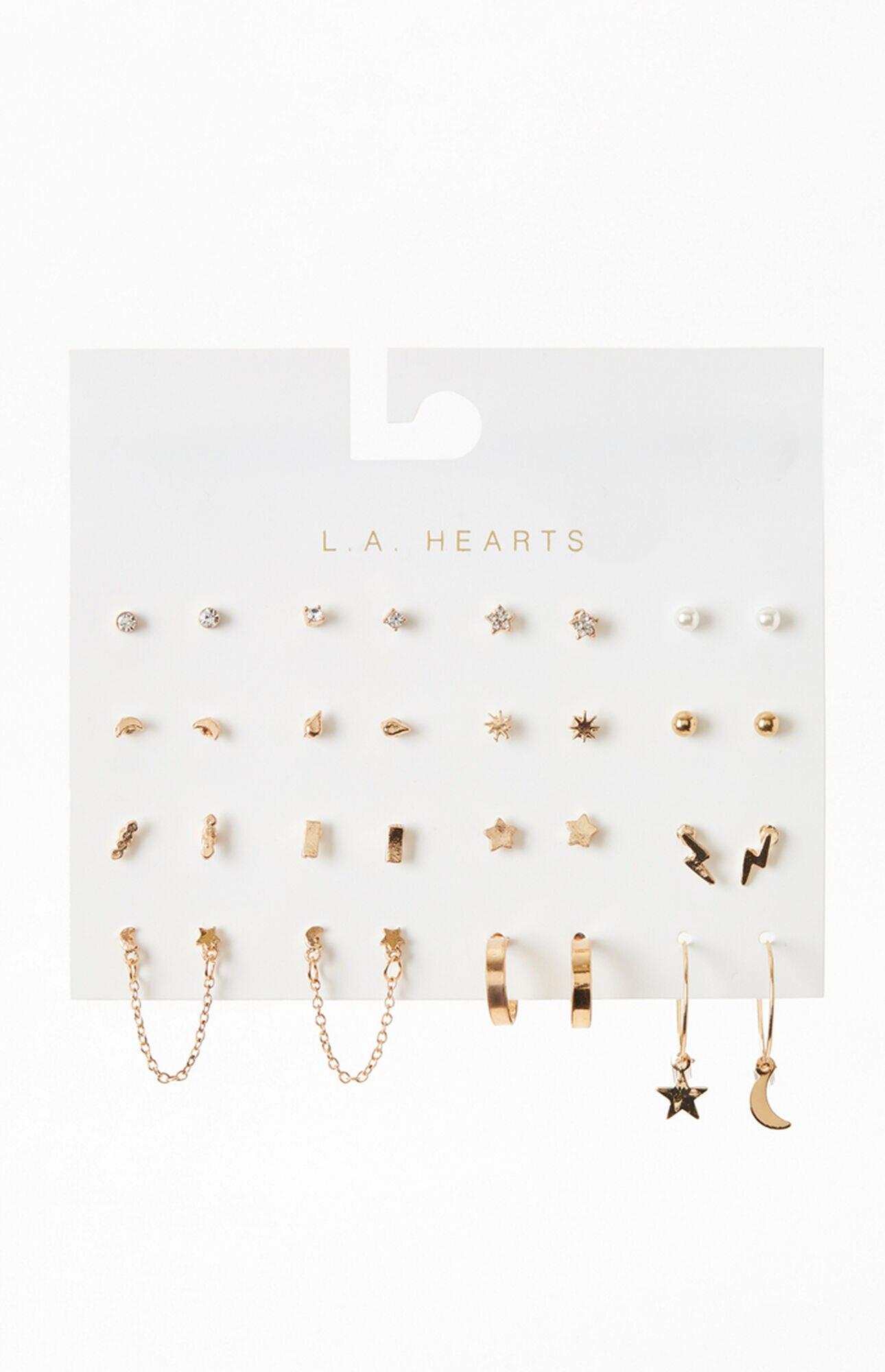 La hearts earrings deals